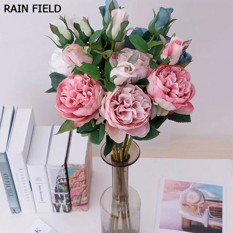 67 см розового цвета шелковая Роза искусственная ветвь Цветка Дешевая Красивая