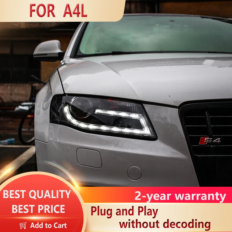 

Car Styling for A4 Headlights 2009-2012 A4L Headlight DRL Hid Head Lamp Angel Eye Bi Xenon Beam Accessories