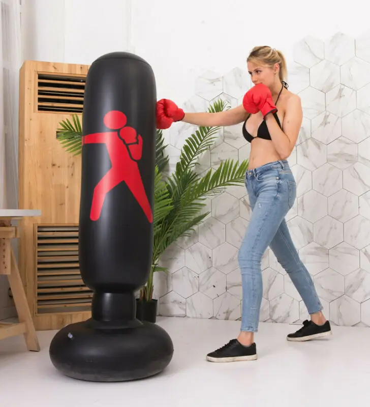 

Free Standing Boxing Punch Bag Kick Heavy Duty Filled Martial Art Home 1.6M Free shipping