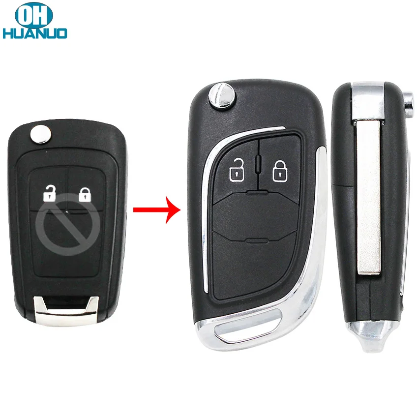 Модифицированный складной чехол-брелок для ключей с двумя кнопками Chevrolet Aveo Cruze