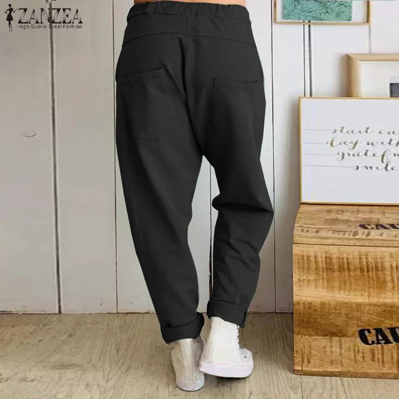 Брюки ZANZEA женские с заниженной мотней Длинные повседневные мешковатые штаны