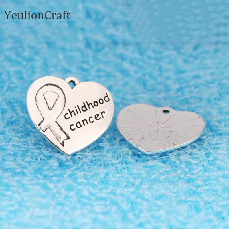 Chzimade 10Pcs/lot &quotChildhood Cancer&quot Handmade Letter Metal Labels Garment Tags For DIY Apparel Sewing Materials - купить по