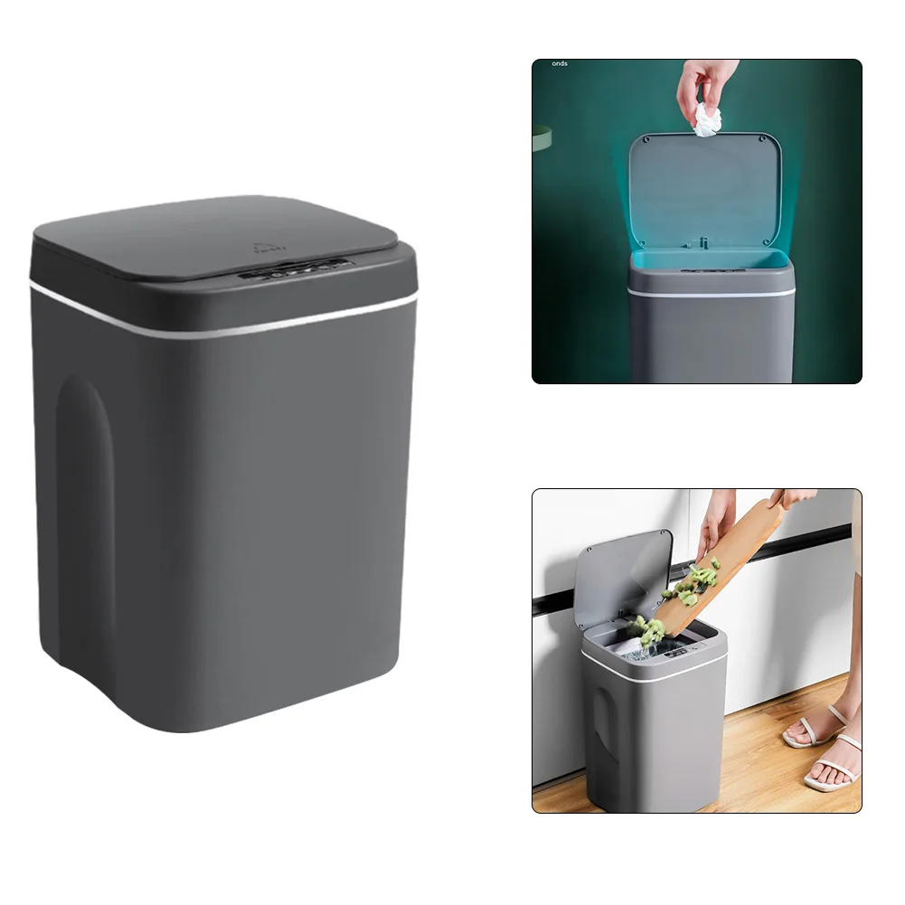 

16L Intelligent Trash Can Automatic Sensor Dustbin Smart Sensor Electric Waste Bin Home Rubbish Can For Kitchen Bathroom Garbage