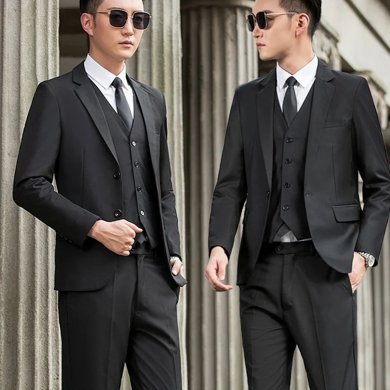 

Осень-зима 2021 деловой костюм Мужской Новый Модный деловой костюм для интервью для работы и студентов колледжа костюм-тройка