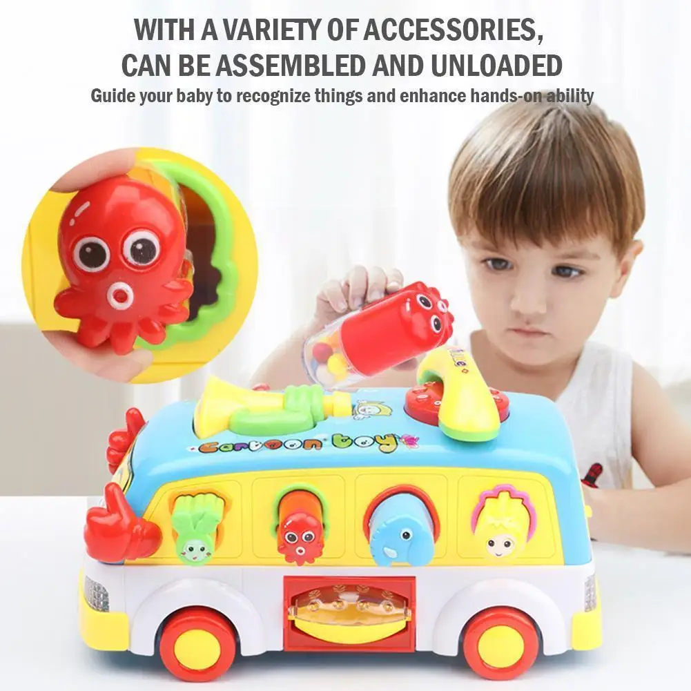 

Baby Toy Fun Bus Bump And Go Car Play With Music Lights Kids Early Education Toys For Girls Boys Toddlers Birthday Present X3I8