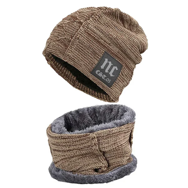 kahki set Xlamulu Skullies Beanies Зимние шапки для мужчин вязаная шапка для женщин Gorras мешковатая теплая мягкая Балаклава для шеи мужская Шапочка Шапочки - Color: kahki set
