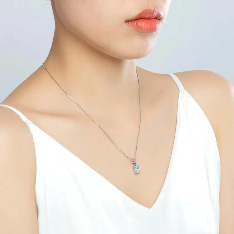 JoyceJelly high quality 925 Silver pendant Natural Topaz Amethyst 6X8MM simple Pendant for women engagement gifts wholesale 2021 | Украшения