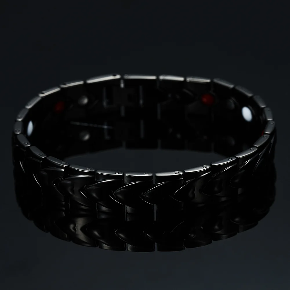 Черный магнитный браслет мужские браслеты из нержавеющей стали для женщин