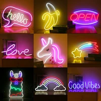 81 styles led usb neon sign night light wall hanging neon for home party wedding ame room bedroom wall decor neon lamps