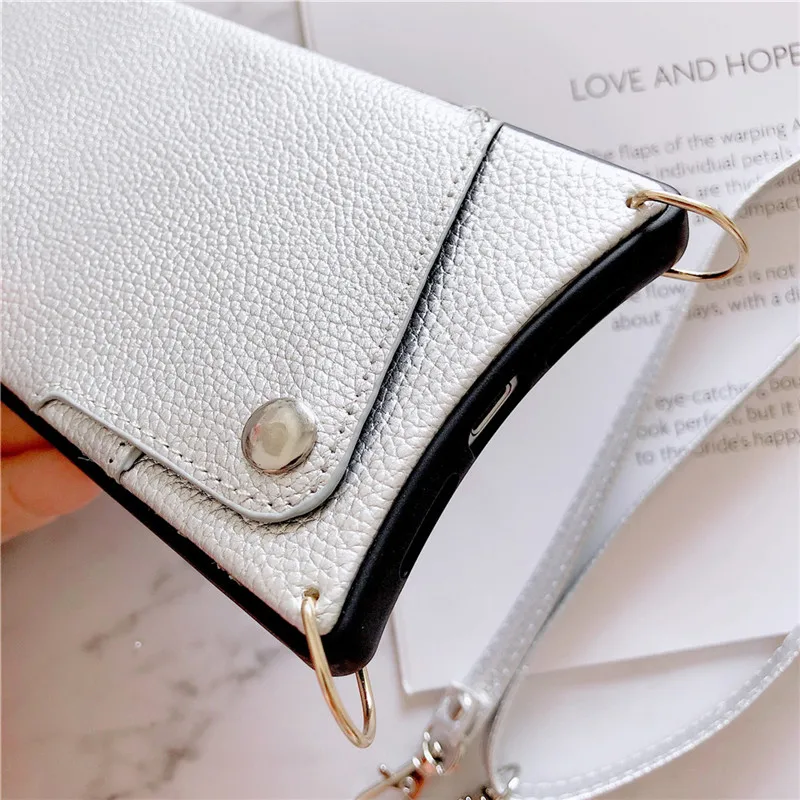 

Moskado Fashion Simple Strap Cord Chain Phone Case For iPhone 11 Pro X XR XS Max 8 7 Plus Credit Card Holder Soft TPU Back Cover