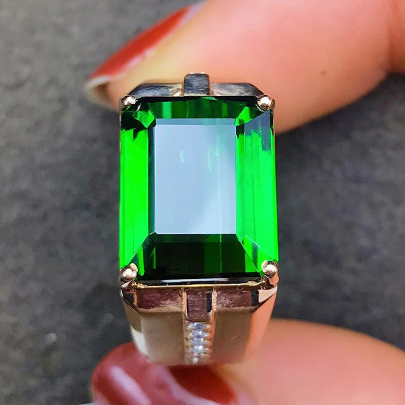 

14K Gold Natural Emerald Gemstone Rings for Women Bizuteria Anillos De Wedding Pure Green Emerald Gemstone Ring Jewelry Female