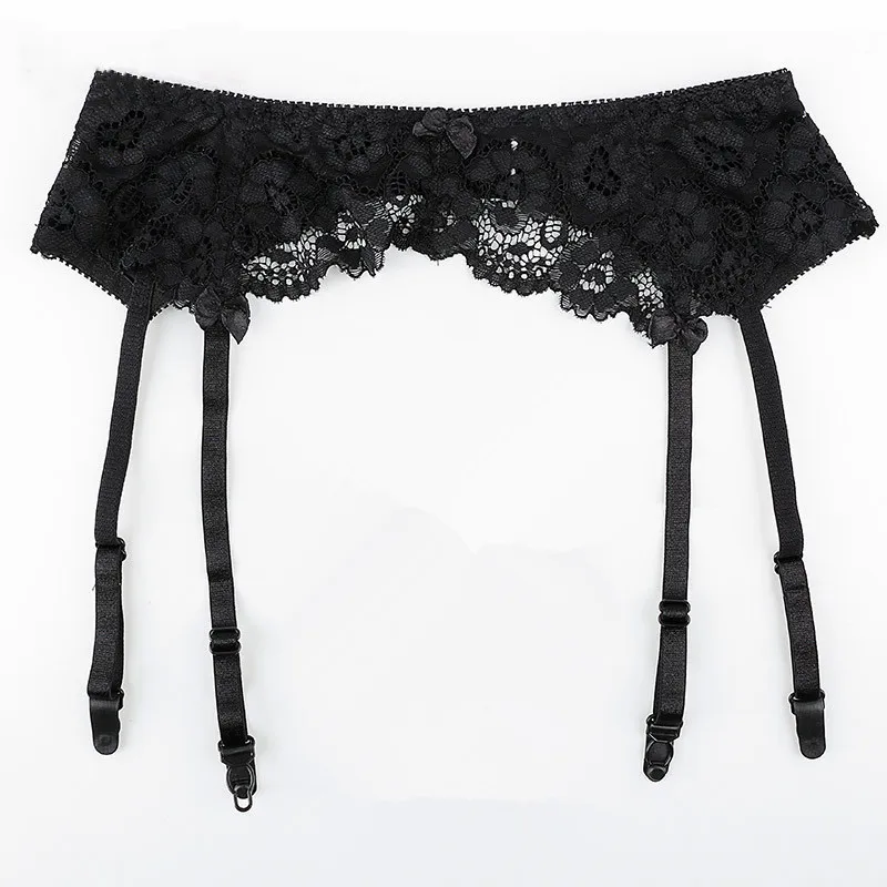 

Sexy Women's Underwear Plus Size Lace Garter Belt Lace Suspenders Transparent Underwear Adjustable Three-breasted Belt Stockings