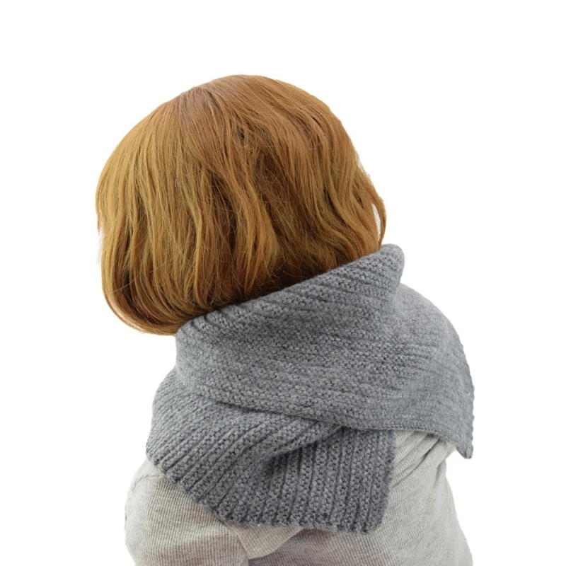 

Autumn Winter Solid Color Neck Bib Children Warm Collar Baby Soft Scarf Knitted Neckerchief