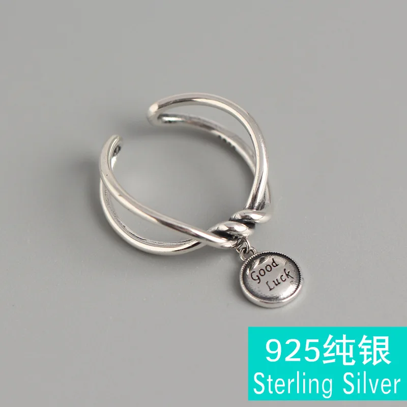Good luck han edition Korean sterling silver ring fashion tag line weaving goodluck female 925 | Украшения и аксессуары