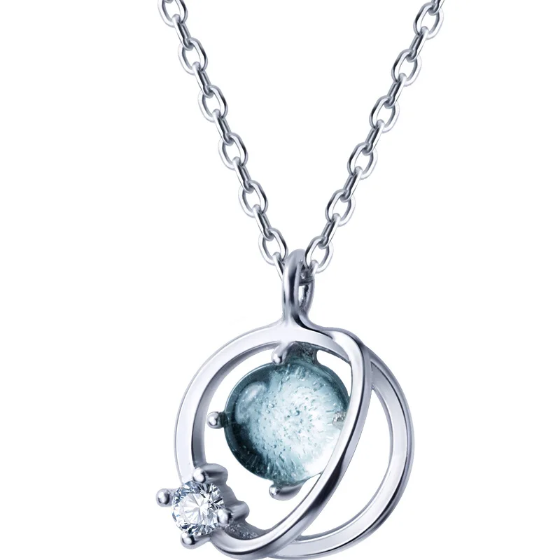 Новое Колье с кулоном и цирконием 44 см подарок на день рождения в форме Юпитера