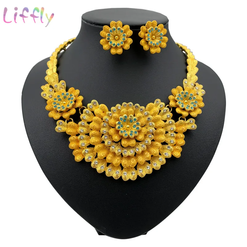 Африканский комплект ювелирных изделий большое ожерелье серьги кольцо браслет