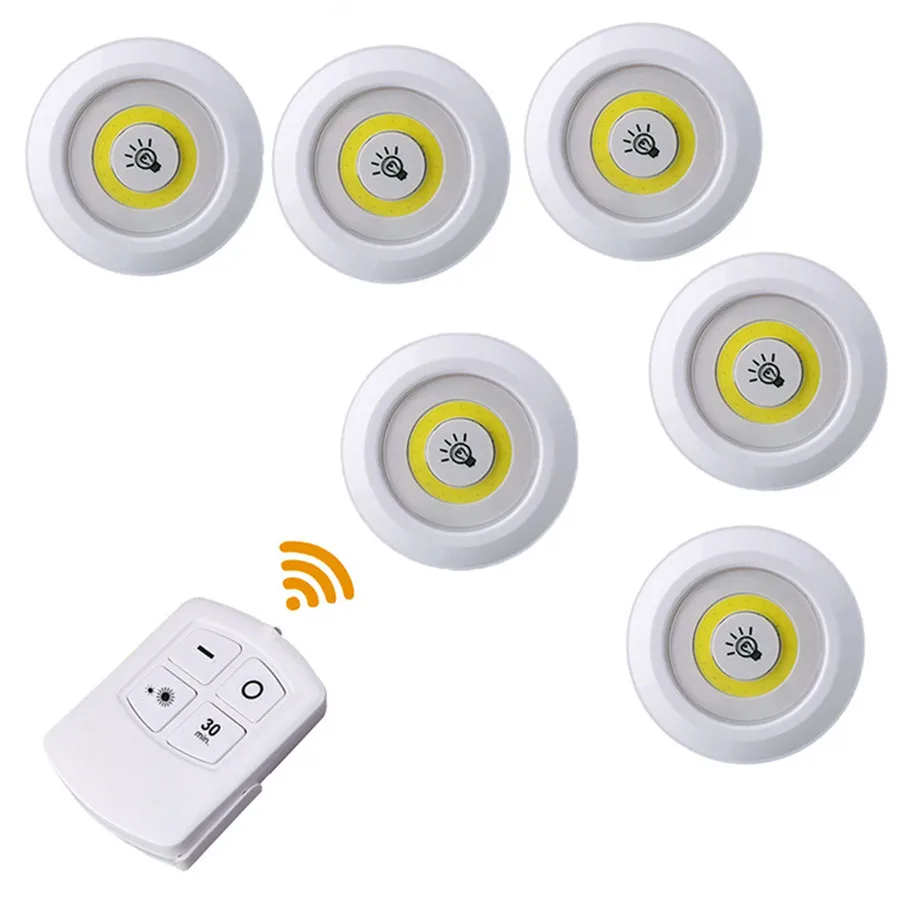 1 Remote 6 Lamp Thrisdar 3 Вт COB диммируемая светодиодная подсветка под шкаф с дистанционным сенсорным краном светодиодный Шайба шкаф светильник s кухонный шкаф лестничный ночник - Цвет: 1 Remote 6 Lamp