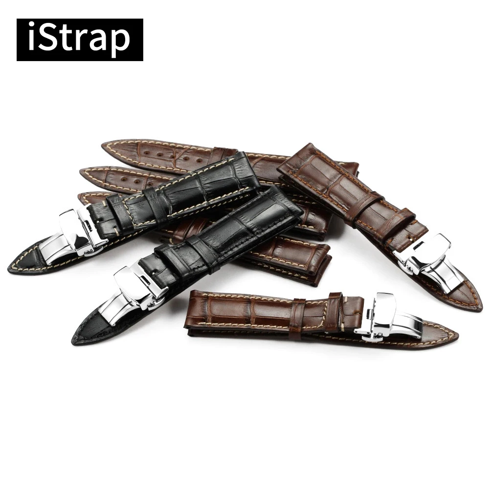Ремешок iStrap 18 мм 19 20 21 22 кожаный ремешок для часов сменный из натуральной воловьей