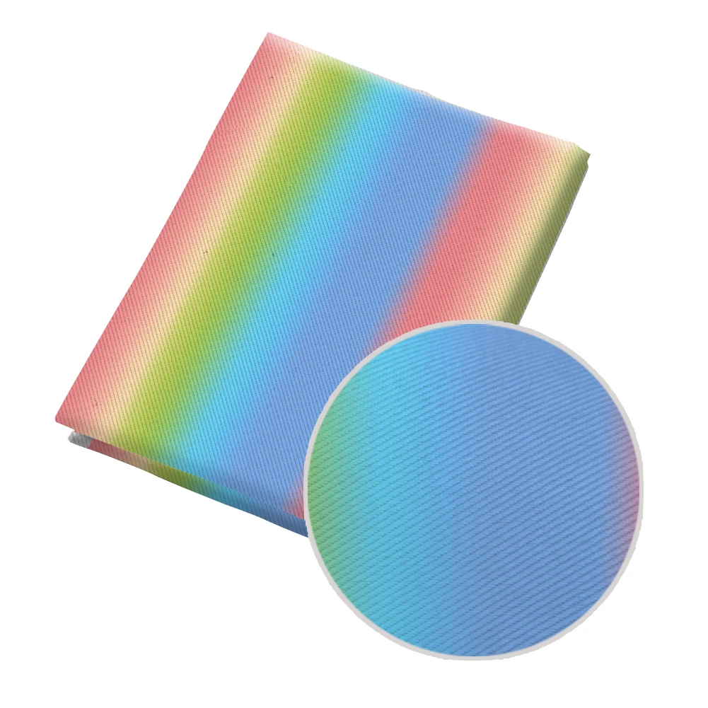 Саржевая ткань с радужным градиентом Полиэстеровая хлопчатобумажная принтом
