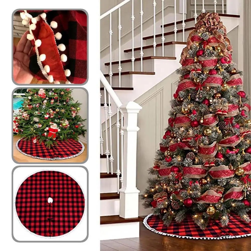 

Excellent Workmanship Anti-Scratch Plaid Patterns Xmas Tree Carpet for Living Room