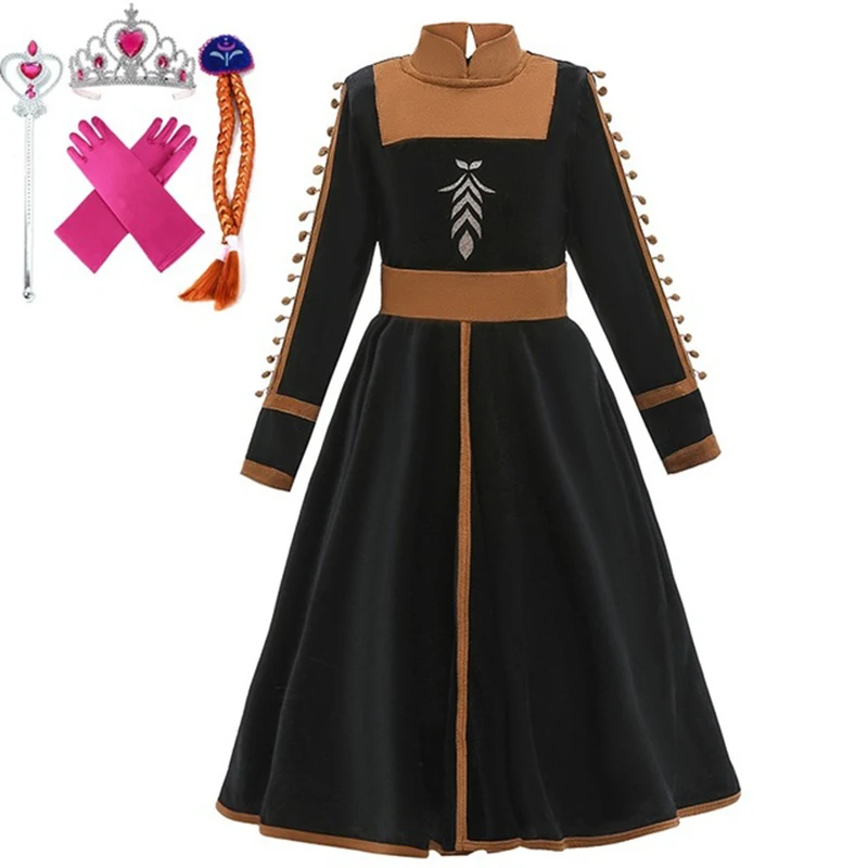 fashion Cosplay Costume Girls Dress Christmas style 3-12 years old Long sleeve Girl Princess cosplay Party dress for girls | Детская