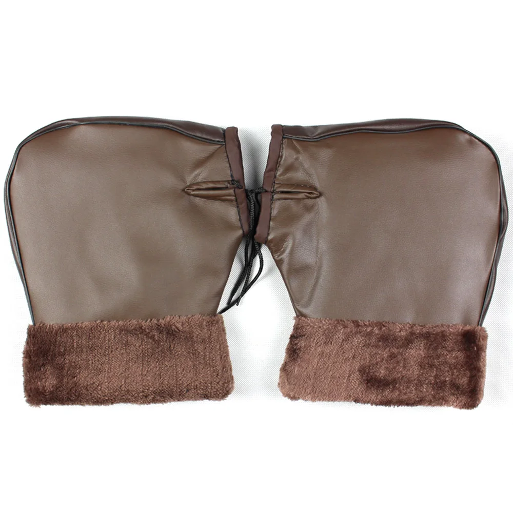 Зимние теплые мотоциклетные перчатки на руль со светоотражающей полосой