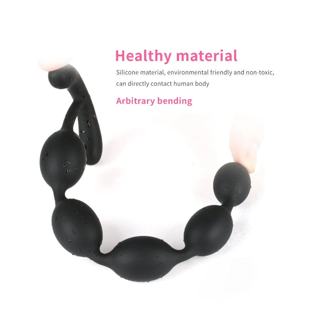 Лидер продаж 2020 Супер длинная силиконовая Анальная пробка с жемчугом