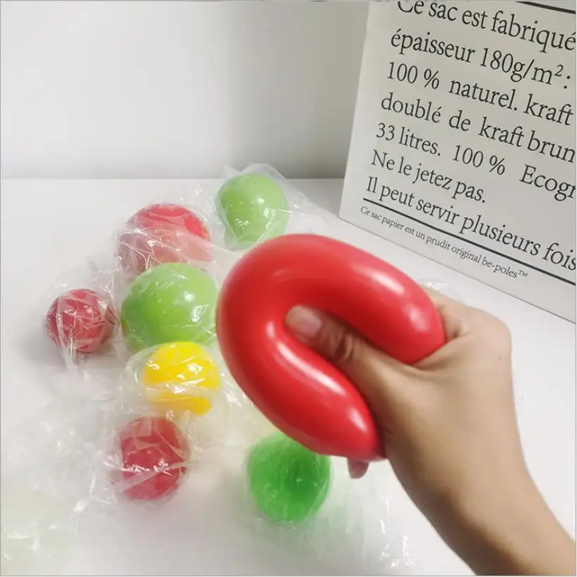

4 PCS Sticky Wall Ball Set Fun Relieving Pressure Squeeze Stretch Balls Toy Gift for Children Teenagers Adults