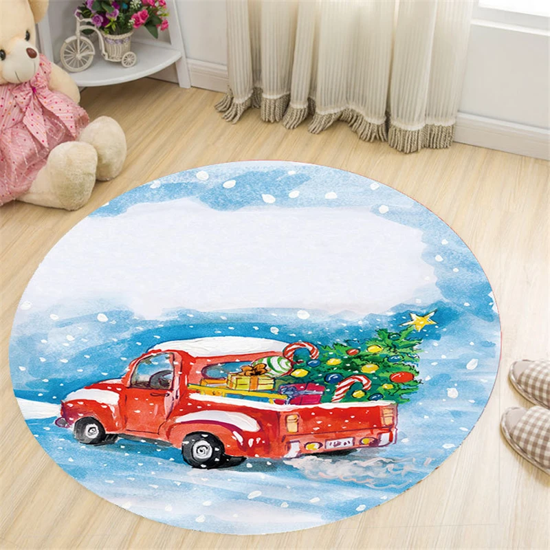 Счастливого Рождества круглый коврик половик детской комнаты игровой в