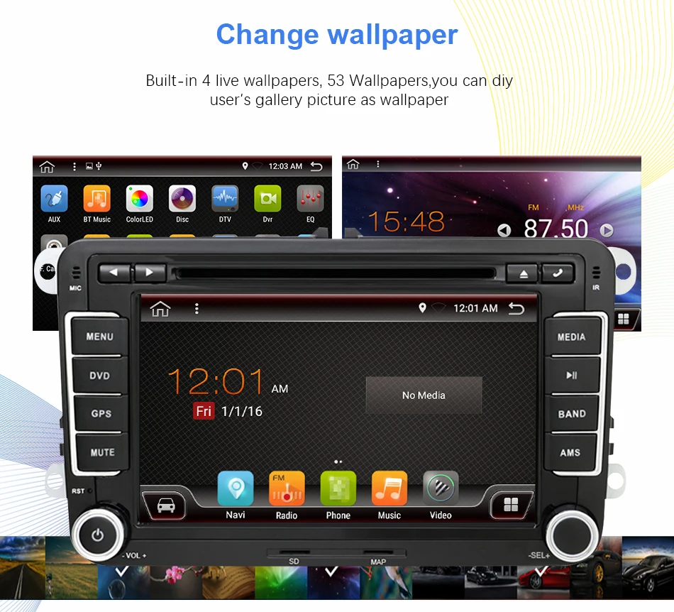 Eunavi 2 Din ips Android 9,0 автомобильный мультимедийный DVD радио плеер gps для VW GOLF 5 6 Polo Bora JETTA B6 PASSAT Tiguan SKODA OCTAVIA