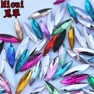 Micui 200 шт. 4*15 мм конский глаз заостренные Акриловые стразы хрустальные камни для одежды Сумки Ремесла декоративные MC285