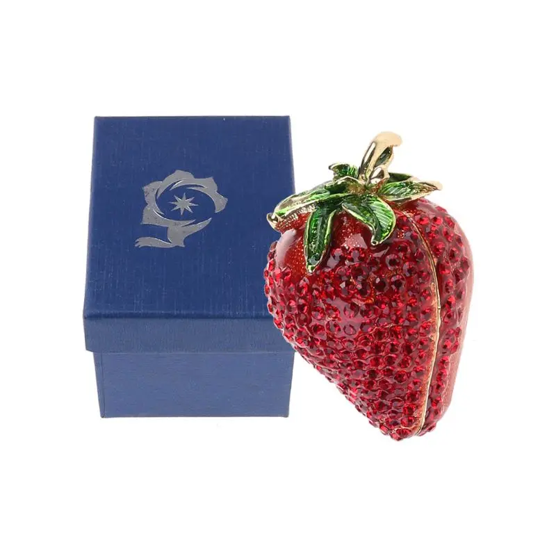 

Red Strawberry Trinket Box Jewelry Organizer Jewelry Vintage StyleTrinket Box P9YF
