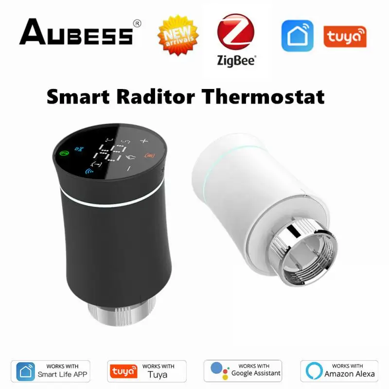 

Aubess Tuya Zigbee3.0 новый привод радиатора клапан умный Программируемый Термостат Температурный нагреватель TRV Голосовое управление Alexa