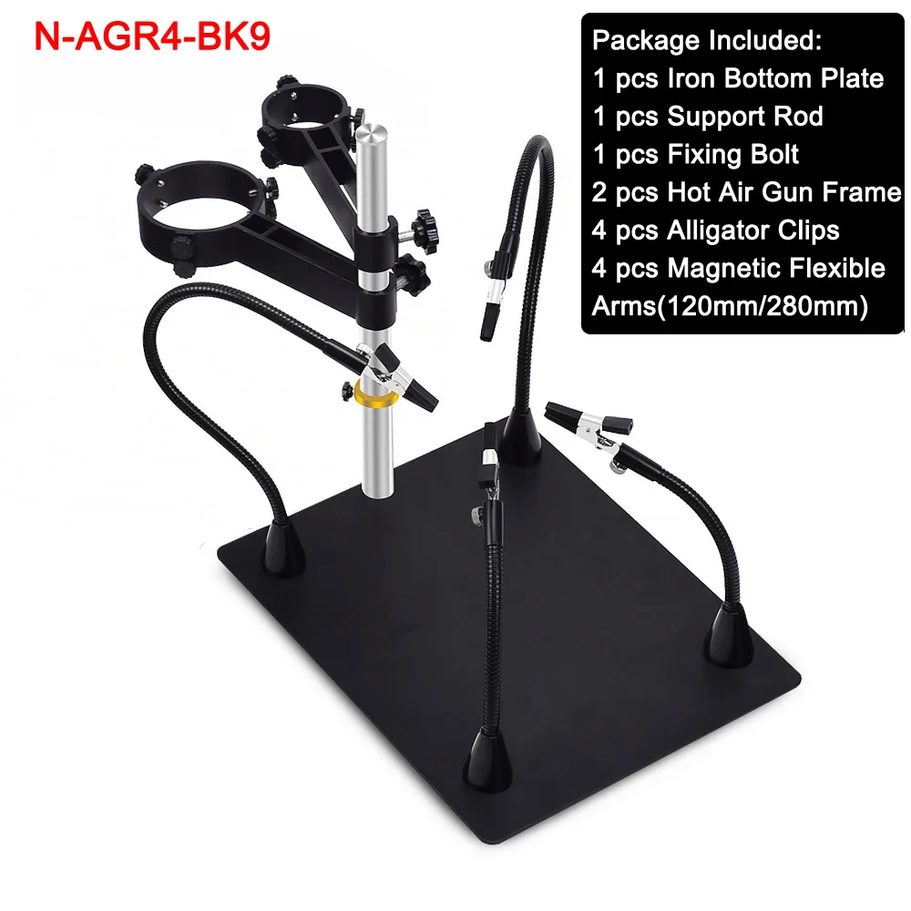 N-AGR4-BK9 NEWACALOX, магнитный держатель печатной платы, гибкий кронштейн, паяльная станция, паяльник, ремонтные инструменты - Цвет: N-AGR4-BK9