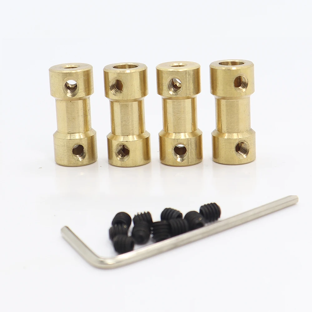 4PCS Motor Shaft Coupling Coupler Connector Sleeve Adapter Brass Transmission Joint 2-6mm For RC Boat Car Airplane DIY images - 6