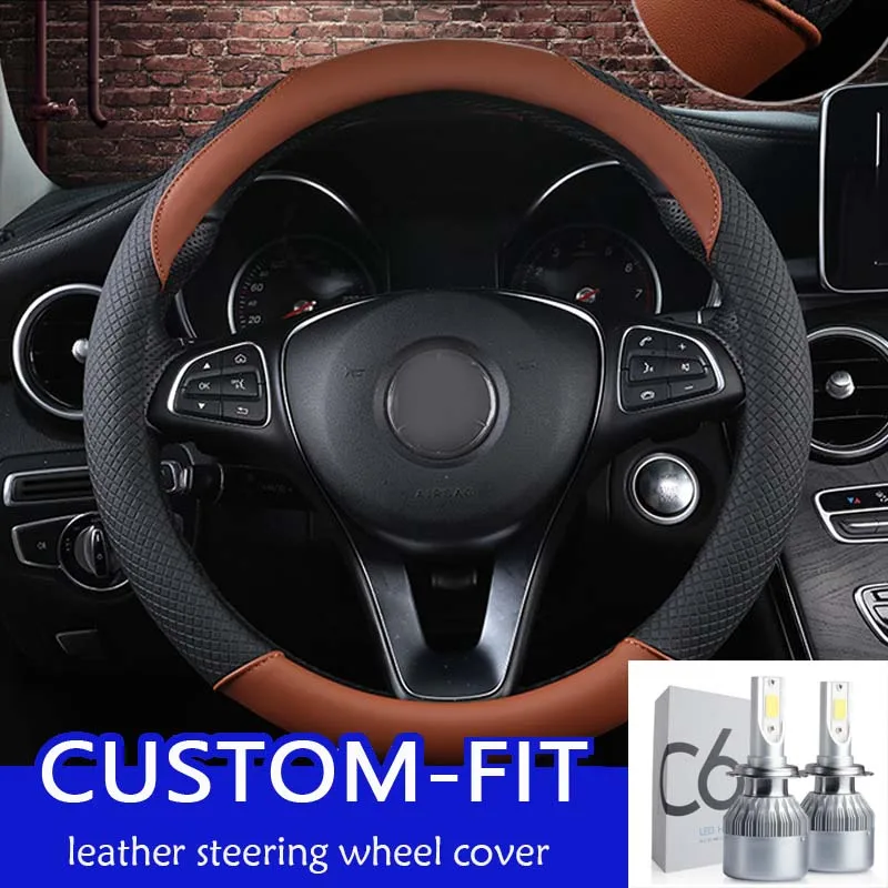Шэнлао Кожаный Автомобильный руль для renault logan 2 renault megane 3 laguna 2 sandero fluence symbol kadjar kangoo sander - Название цвета: steering Covers G