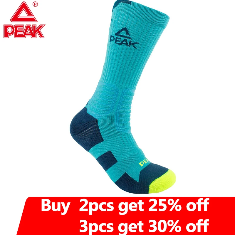 PEAK Men Sports Socks Basketball Bicycle Outdoor Racing Breathable Road Bike W14909 |