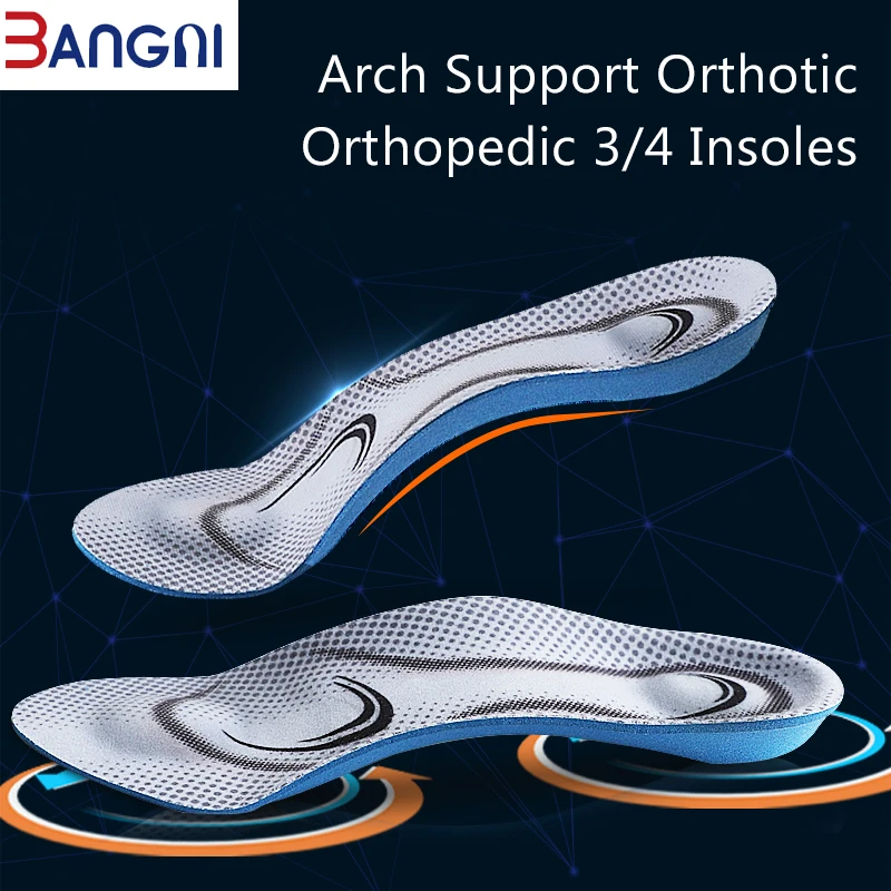 3ANGNI Orthotic Flat Feet Insoles Arch Support 3/4 Insole Memory Foam Insert Soft Message For Man Woman Shoes