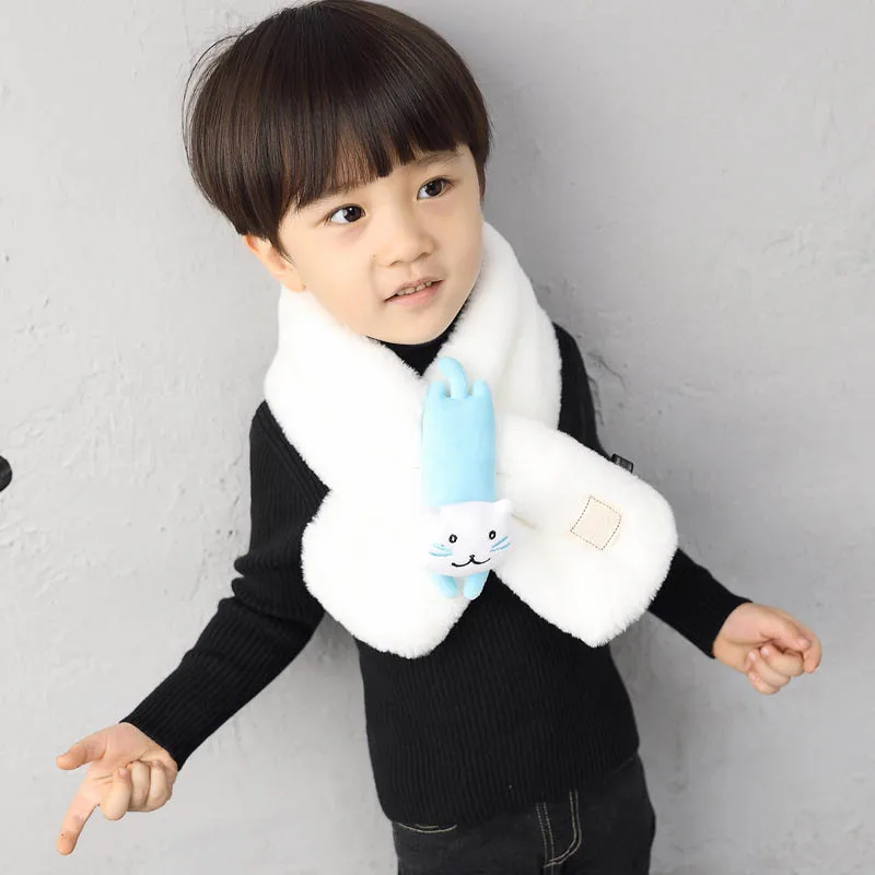 Шарф детский из кроличьего меха на осень-зиму |