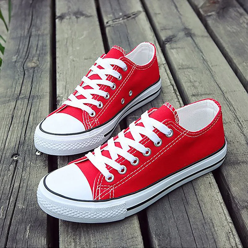 Кеды женские на шнуровке Вулканизированная плоская подошва холщовые Простые