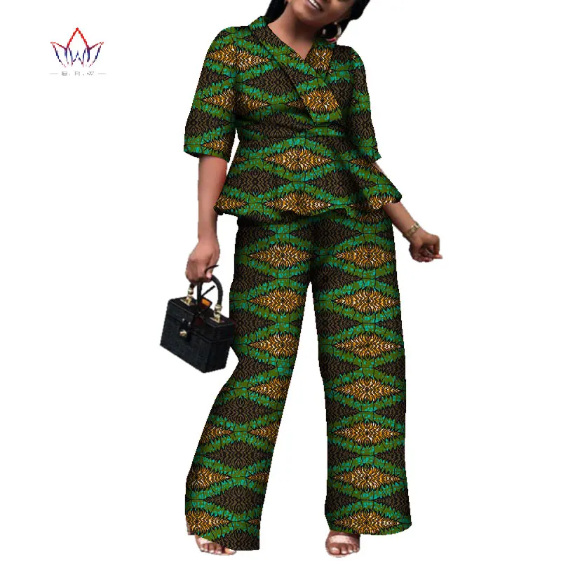 Осенний комплект из 2 предметов с Африканским принтом для женщин весенние Дашики