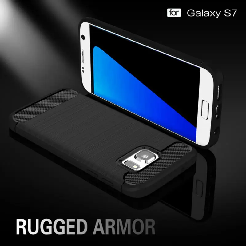 Cover Fibre Case Slim Rugged Hybrid For Samsung Galaxy S7 G9300 5.1 Carbon Armor Shockproof Soft Rubber Silicone Phone Cases |