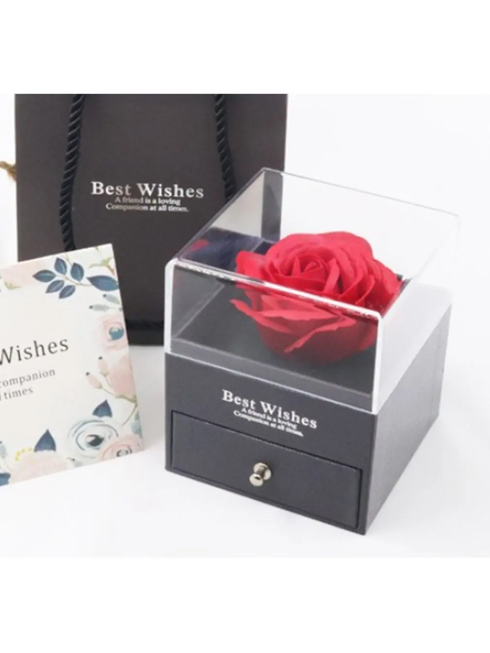 

Rose Jewelry Box Acrylic Jewelry Packing Box Necklace Ring Eternal Flower Box Birthday Gift Box Red Rose Gift Box