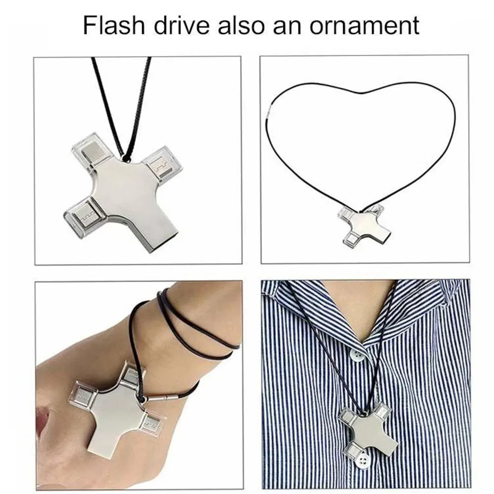 

Cross 4 In 1 Type C Pendrive USB Flash Drive Memory Stick For IPhone PC 16GB 32GB 64GB 128GB Portable Data Storage U Disk