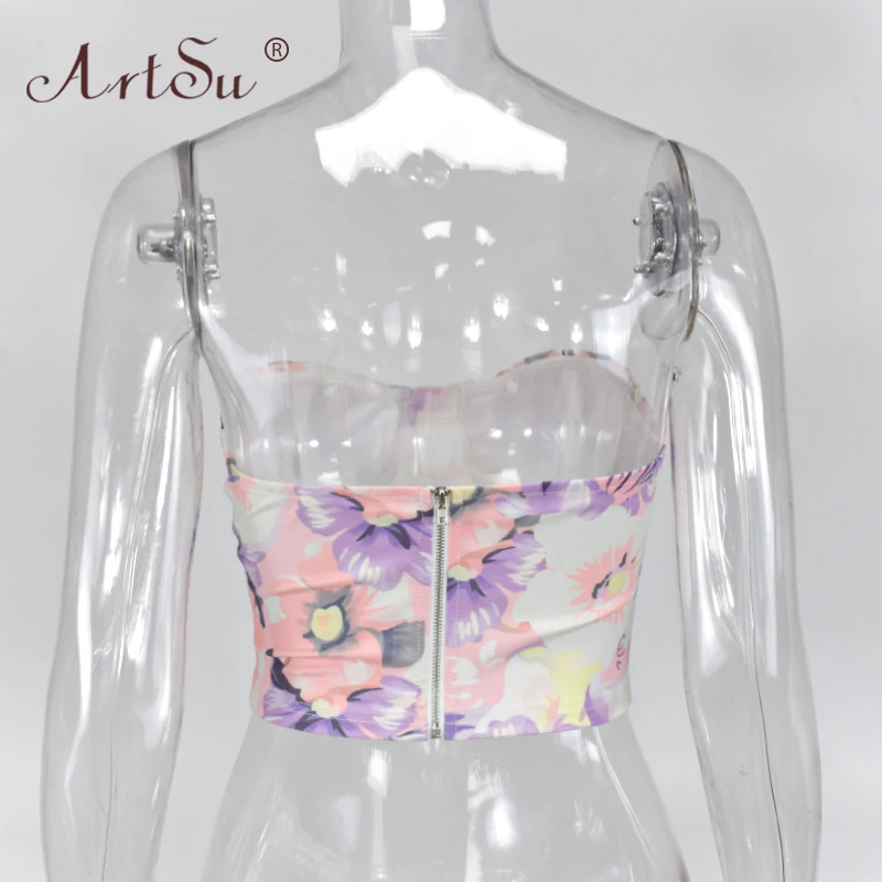 Женский укороченный Топ без бретелек ArtSu с эффектом пуш-ап открытой спиной и