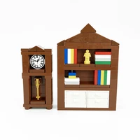 moc small particle accessories modern building blocks toys seat clock furniture indoor lockers home model compatible bricks kids