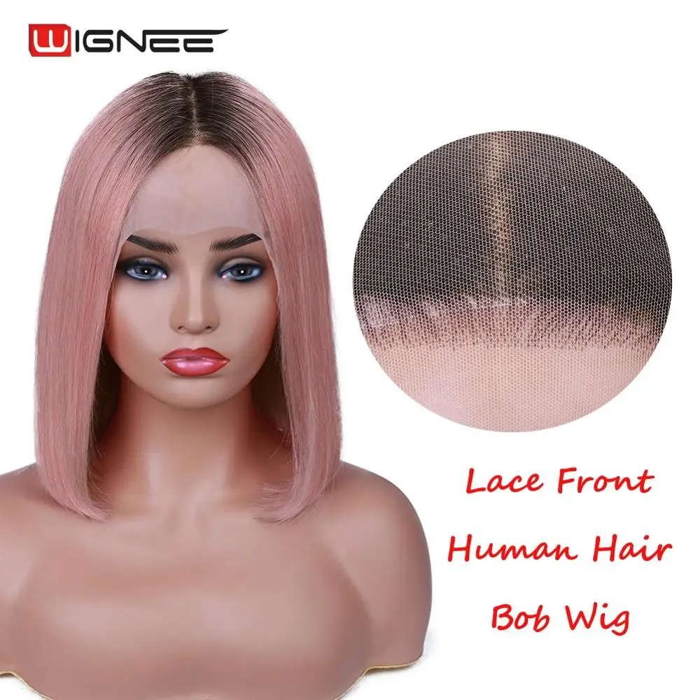 Парики Wignee Ombre розовые/613 # светлые кружевные передние парики для чернокожих