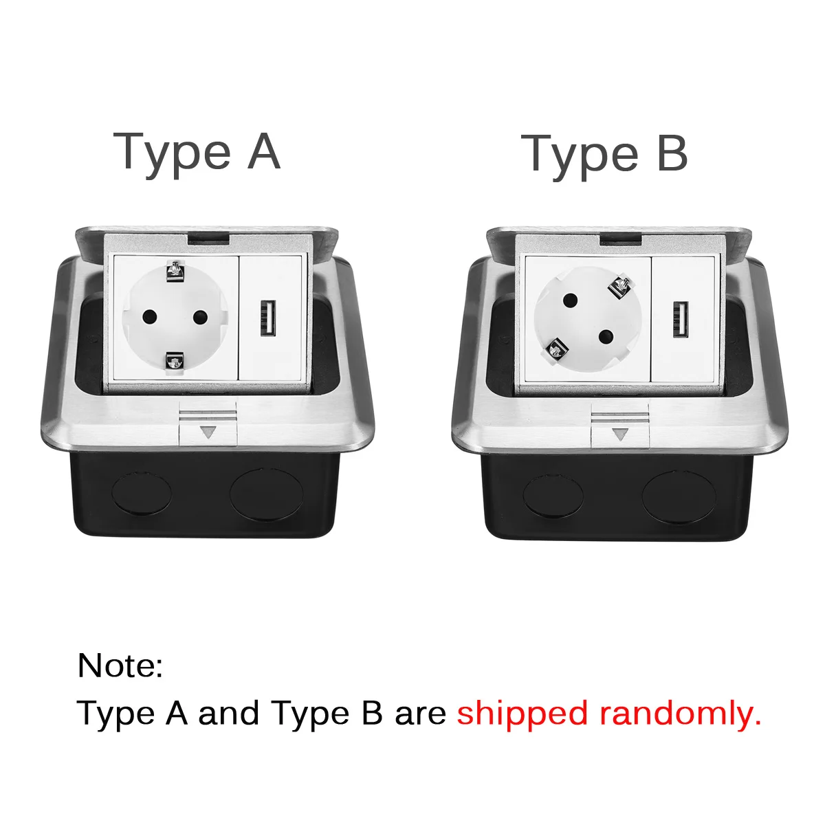 Всплывающее напольное гнездо из алюминиевой серебристой панели 16 А европейский