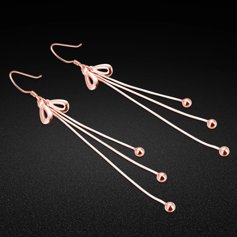 Minimalist 100% 925 Sterling Silver Earrings Girls Favorite Drops Tassel Pendant Design Solid Free Shipping | Украшения и