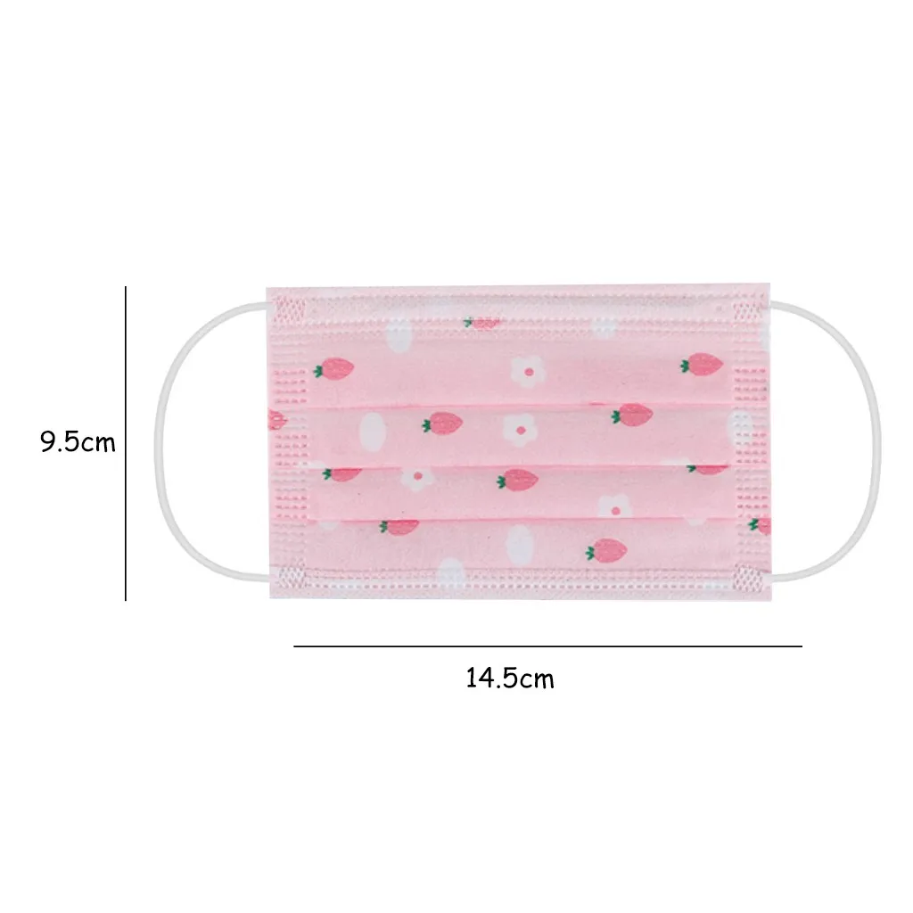 

30 PCS Face Mask Industrial 3 Layer Non-Woven Children's Cute Animal Printed Outdoor Disposable Dustproof Masks funda mascarilla